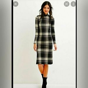 Plaid turtleneck dress